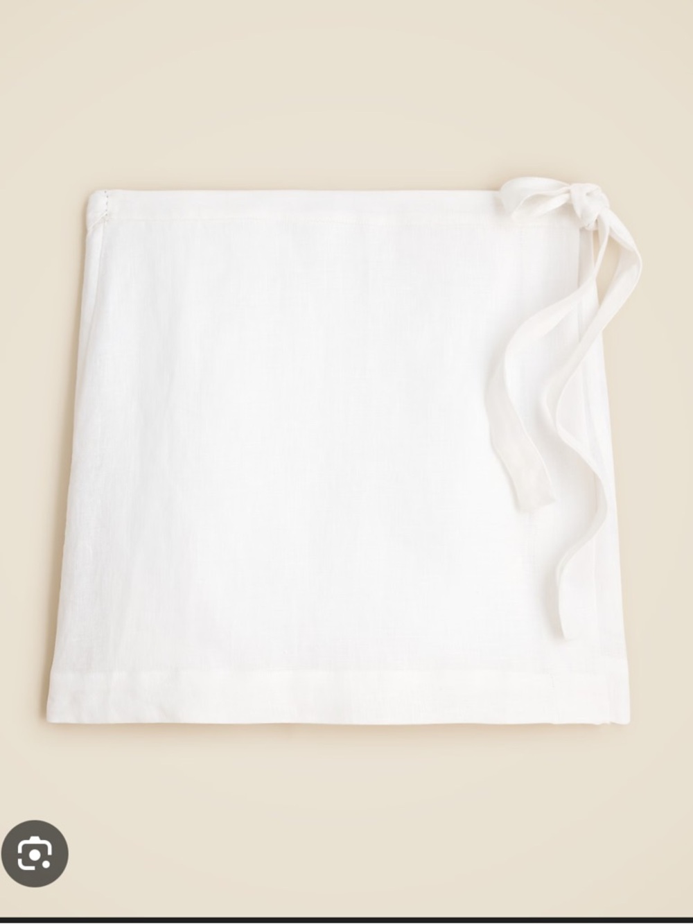 NWT J. Crew White Linen Mini Wrap Skirt